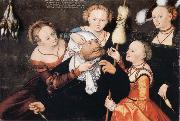 CRANACH, Lucas the Elder Hercules and Omphale oil on canvas